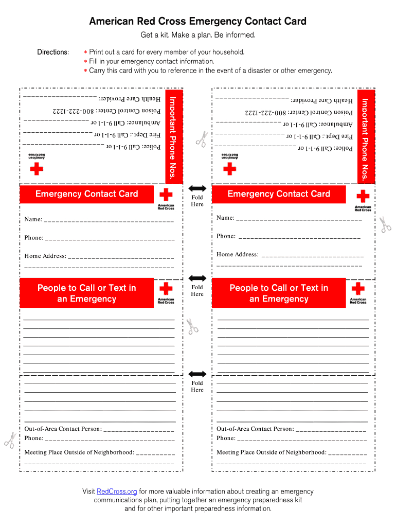 Emergency Contact Card Fillable – Fill Online, Printable Regarding Emergency Contact Card Template