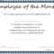 Employee Month Certificate Template For Employee Of The Month Certificate Template