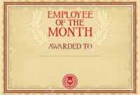 Employee Of The Month - Certificate Template for Manager Of The Month Certificate Template
