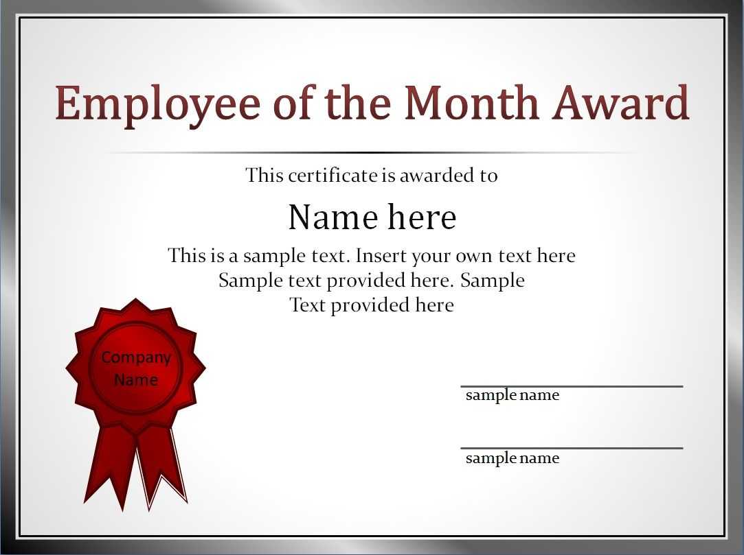 Employee Of The Month Certificate Template Intended For Employee Of The Month Certificate Template With Picture