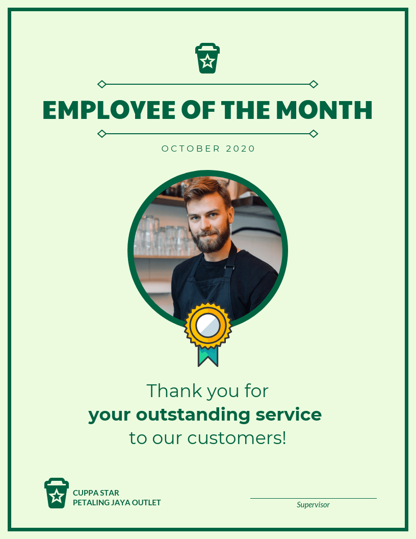 Employee Of The Month Certificate Template Template – Venngage Regarding Employee Anniversary Certificate Template