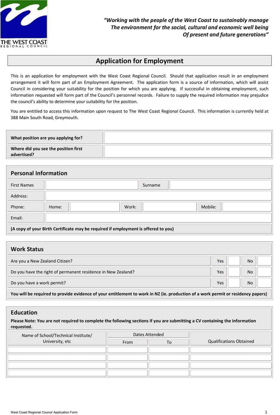 Employment Application Form Template Tax Refunds Australia Intended For Word Employee Suggestion Form Template