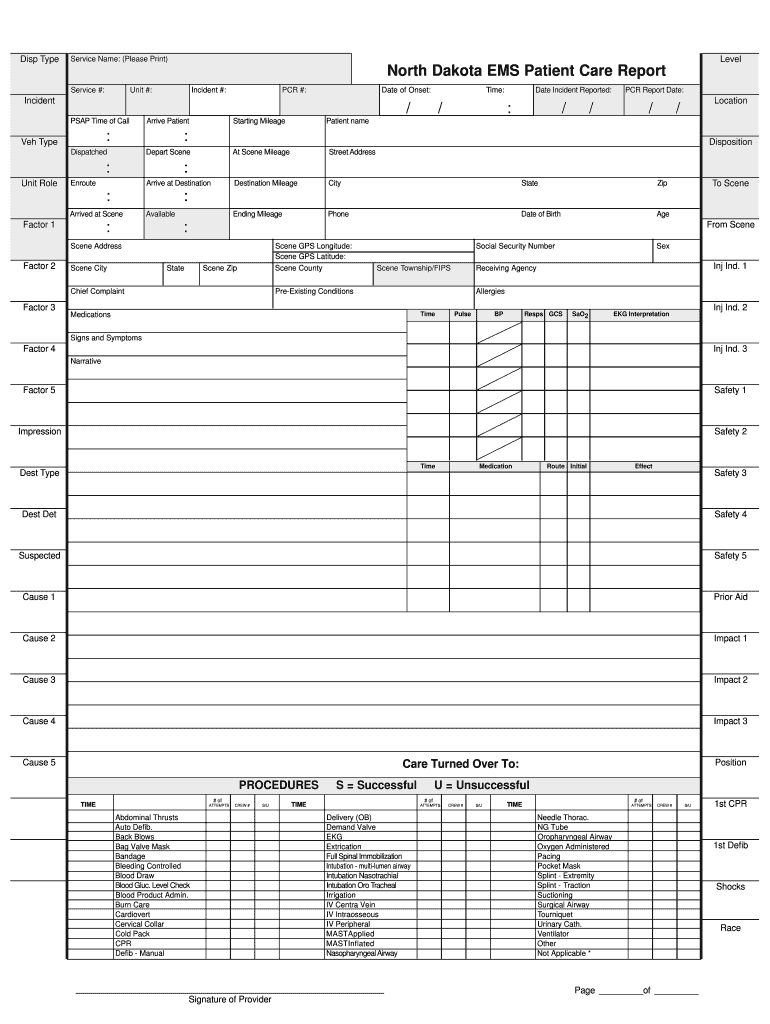 Ems Run Report Narrative Example – Fill Online, Printable Within Patient Care Report Template