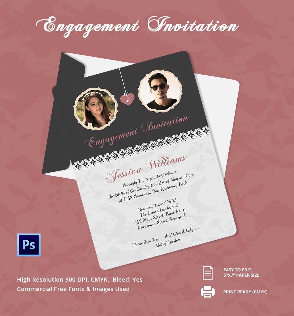 Engagement Invitation Cards Templates – Party Invitation Regarding Engagement Invitation Card Template