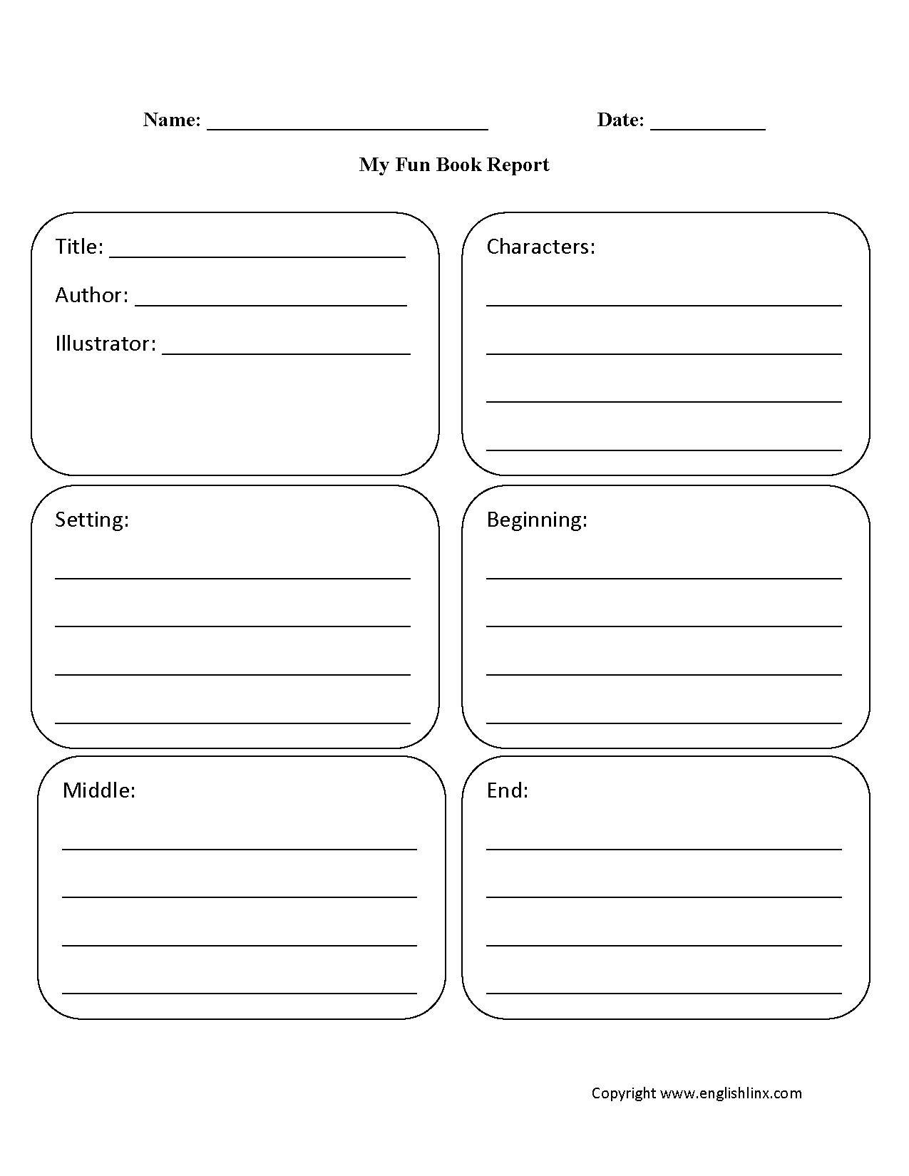 Englishlinx | Book Report Worksheets Inside 2Nd Grade Book Report Template
