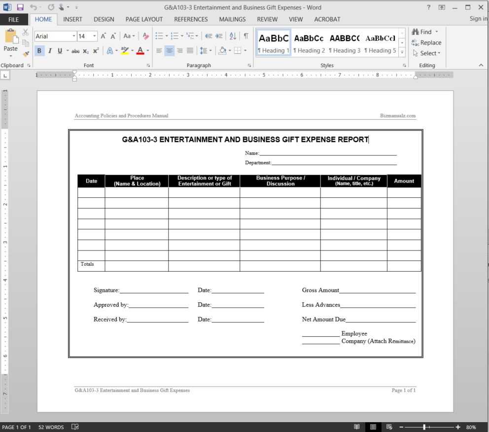 Entertainment Business Expenses Report Template | G&a103 3 Inside Capital Expenditure Report Template