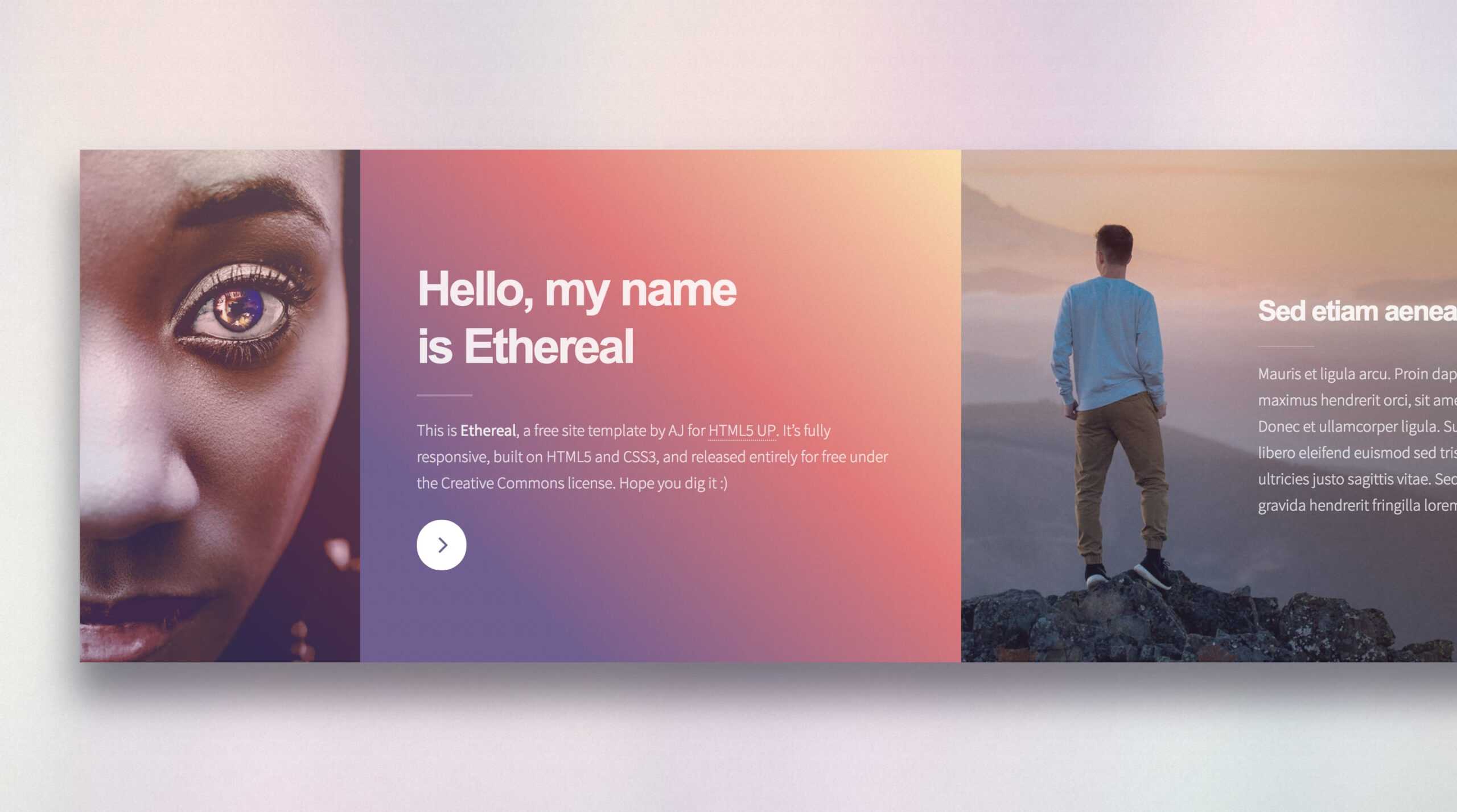 Ethereal – Free Html Template Review, Demo And Download In Html5 Blank Page Template