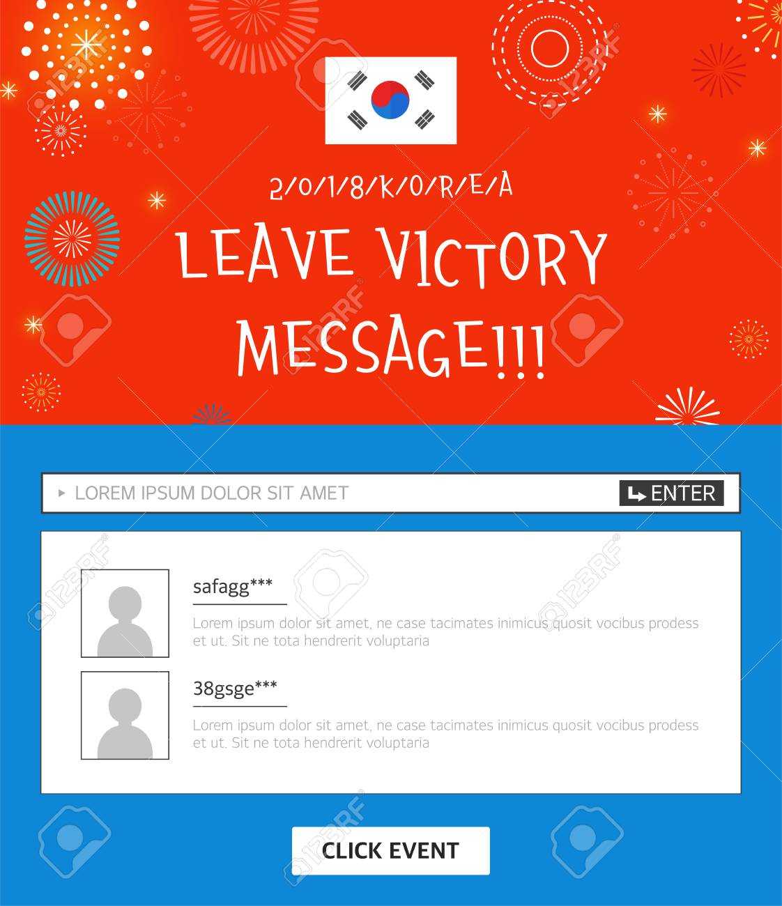 Event Banner Template – Leave Victory Message With Korean Flag Intended For Event Banner Template