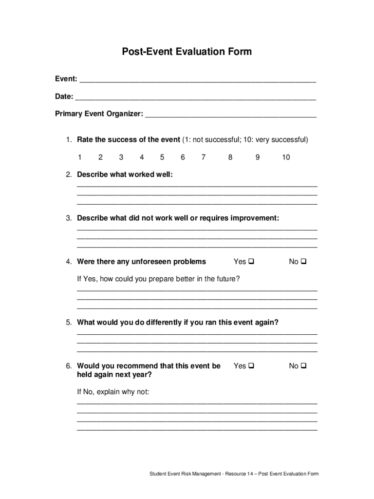 Event Feedback Form Template – Teplates For Every Day With Regard To Post Event Evaluation Report Template