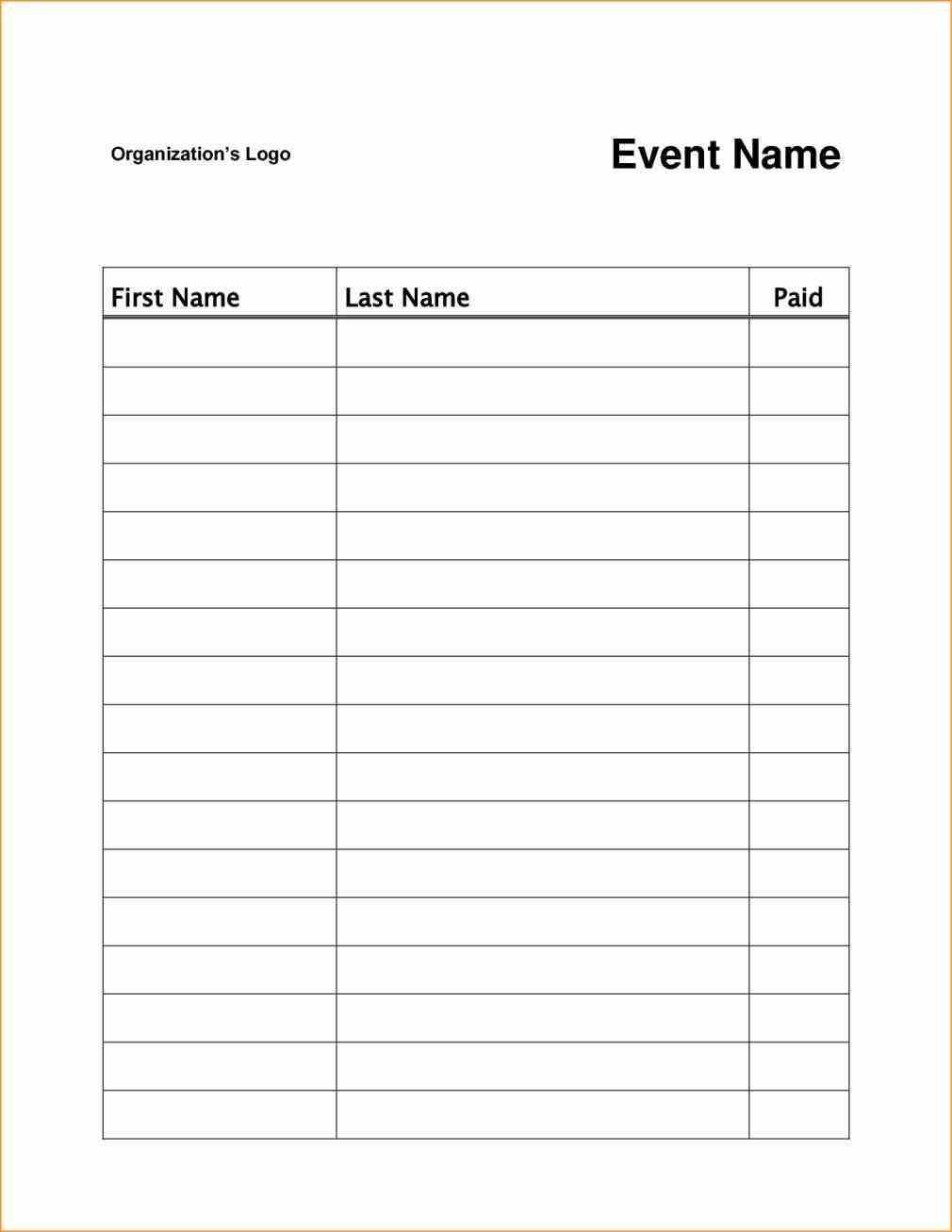 Event Or Class Workshop Forms A Sign Up Sheet Template Word Pertaining To Free Sign Up Sheet Template Word