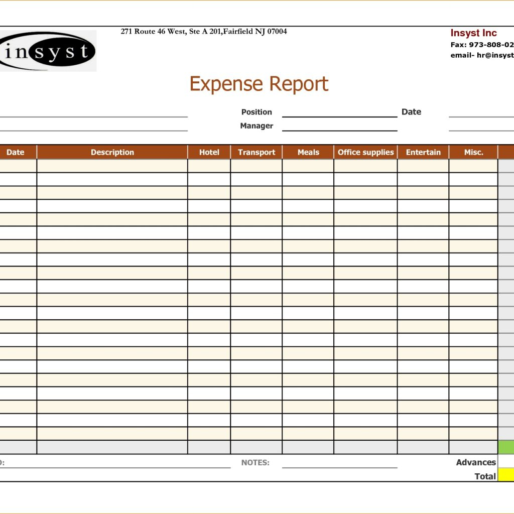 Expense Report Template Excel 2010 4 Outline Templates In Expense Report Template Excel 2010