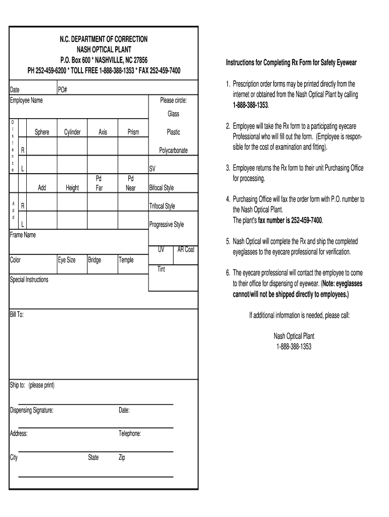 Eyeglass Prescription Form Pdf – Fill Online, Printable Inside Blank Prescription Form Template
