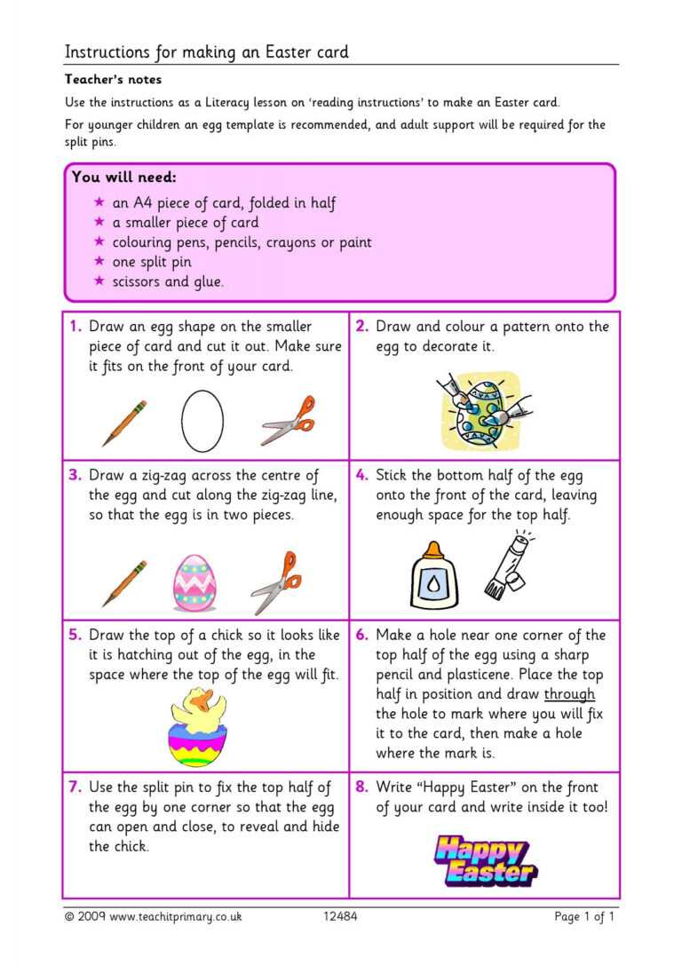 Eyfs Ks1 Ks2 Instructions Teachit Primary Inside Throughout 