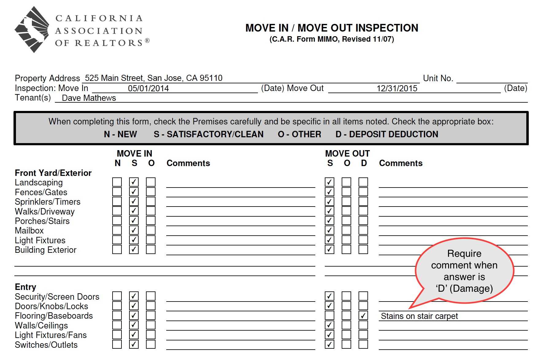 Ezinspections: Sample Inspection Reports And Property Regarding Property Management Inspection Report Template