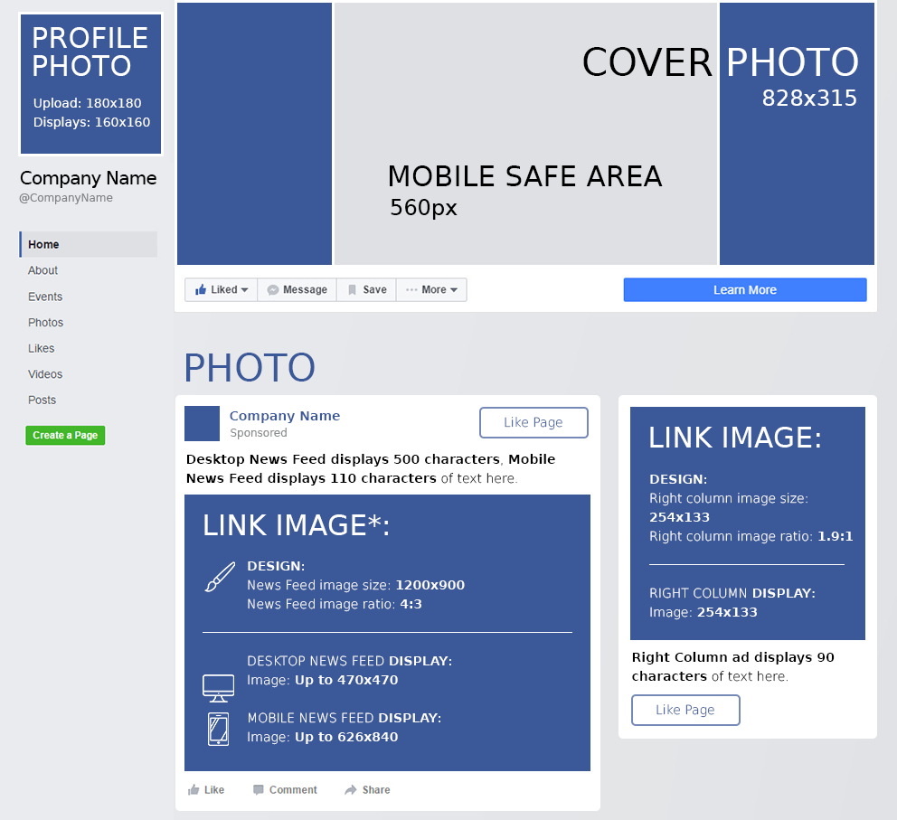 Facebook Cheat Sheet: All Sizes, Dimensions, And Templates Inside Facebook Banner Size Template
