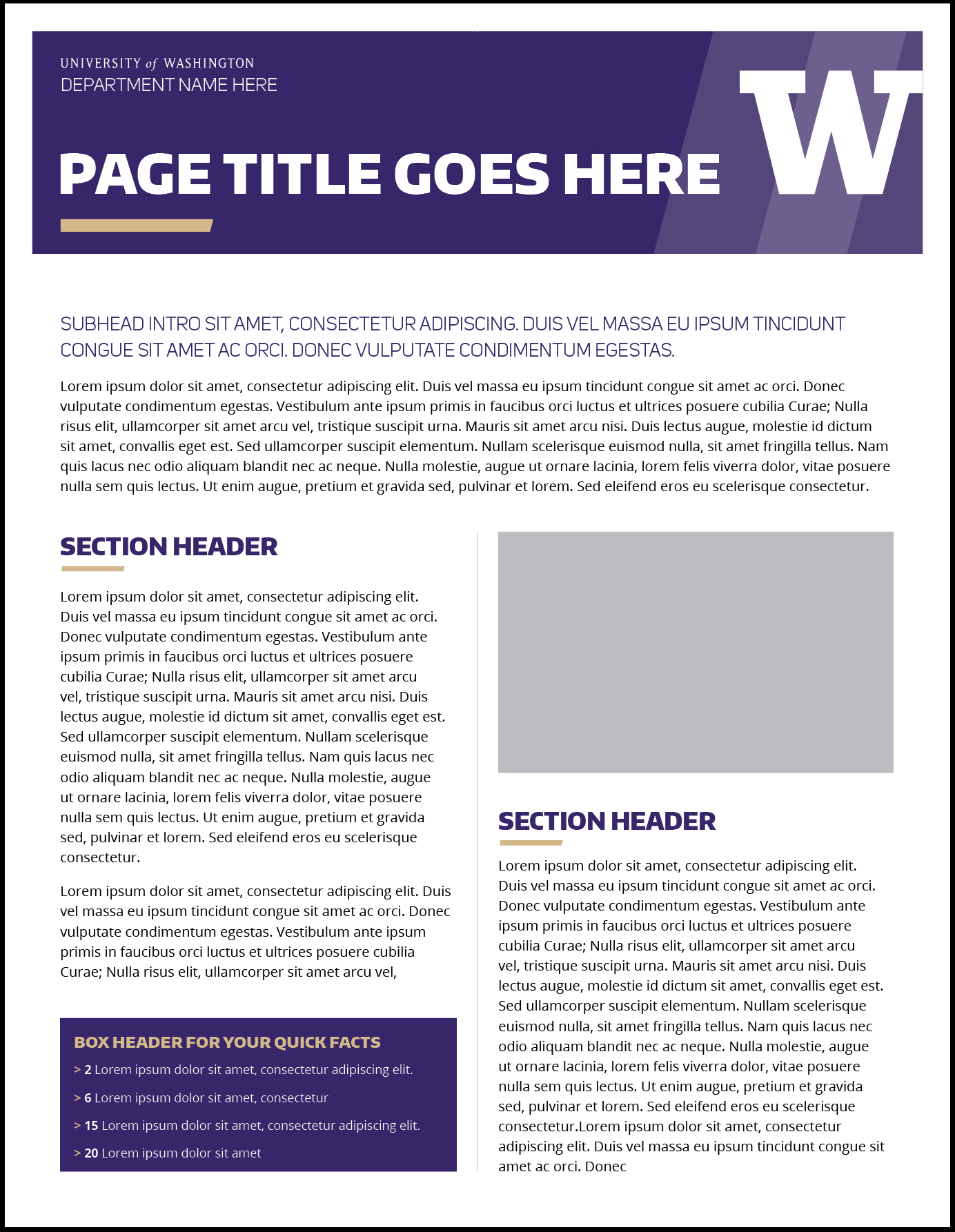 Fact Sheet | Uw Brand Throughout Fact Sheet Template Word