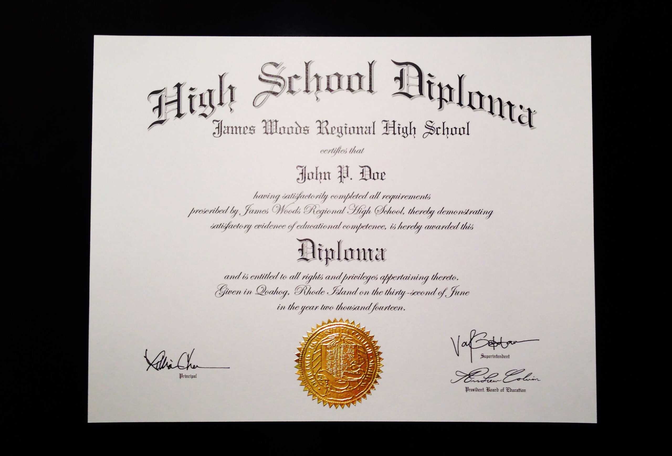 Fake+High+School+Diploma+Template | High School Diploma With Ged Certificate Template Download