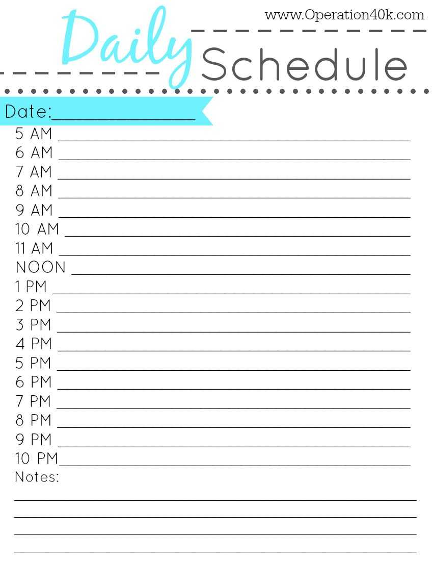 Family Binder – Free Printable Set!! | Daily Schedule With Printable Blank Daily Schedule Template