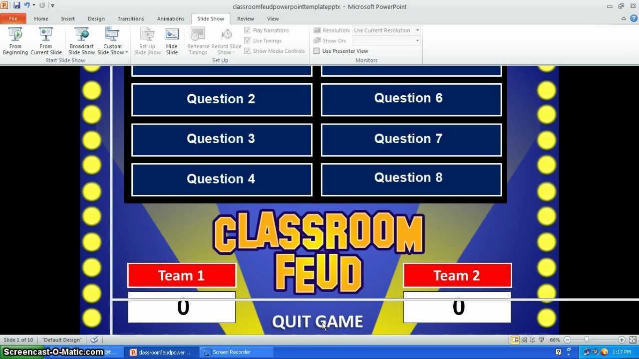 Family Feud Powerpoint Template Pertaining To Quiz Show Template Powerpoint