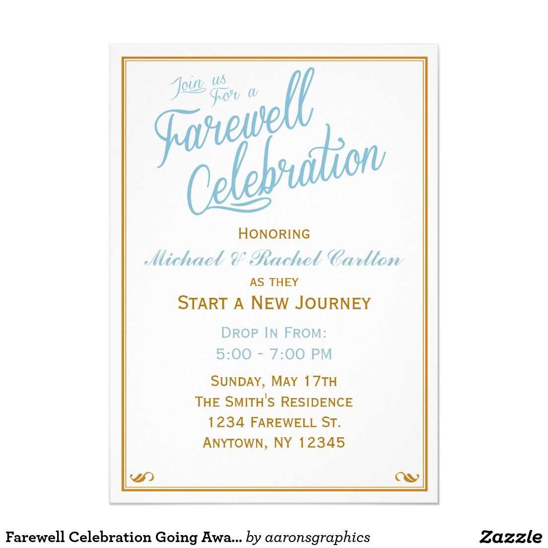 Farewell Celebration Going Away Invitation | Zazzle Intended For Farewell Invitation Card Template