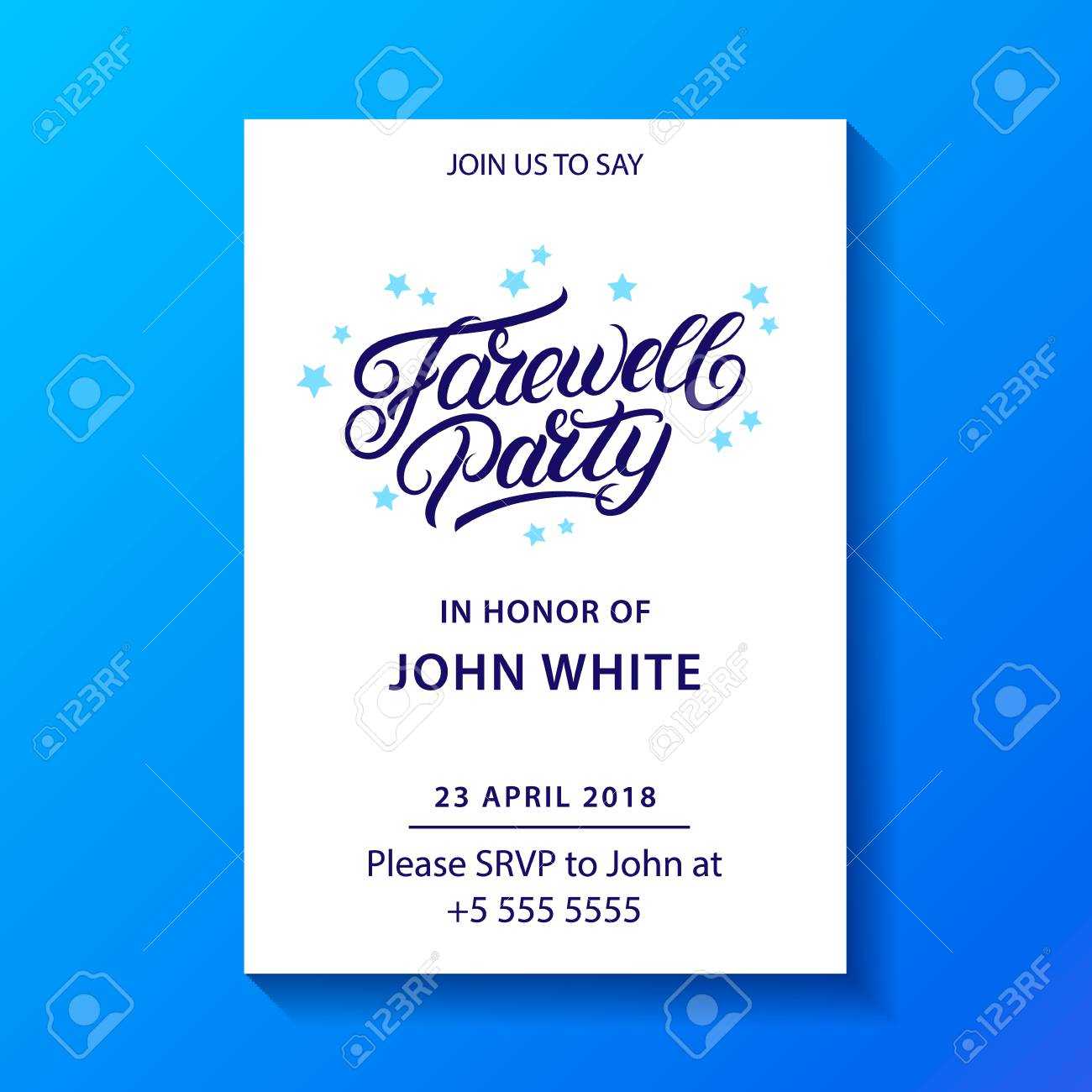 Farewell Party Hand Written Lettering. Invitation Card, Poster,.. With Farewell Invitation Card Template