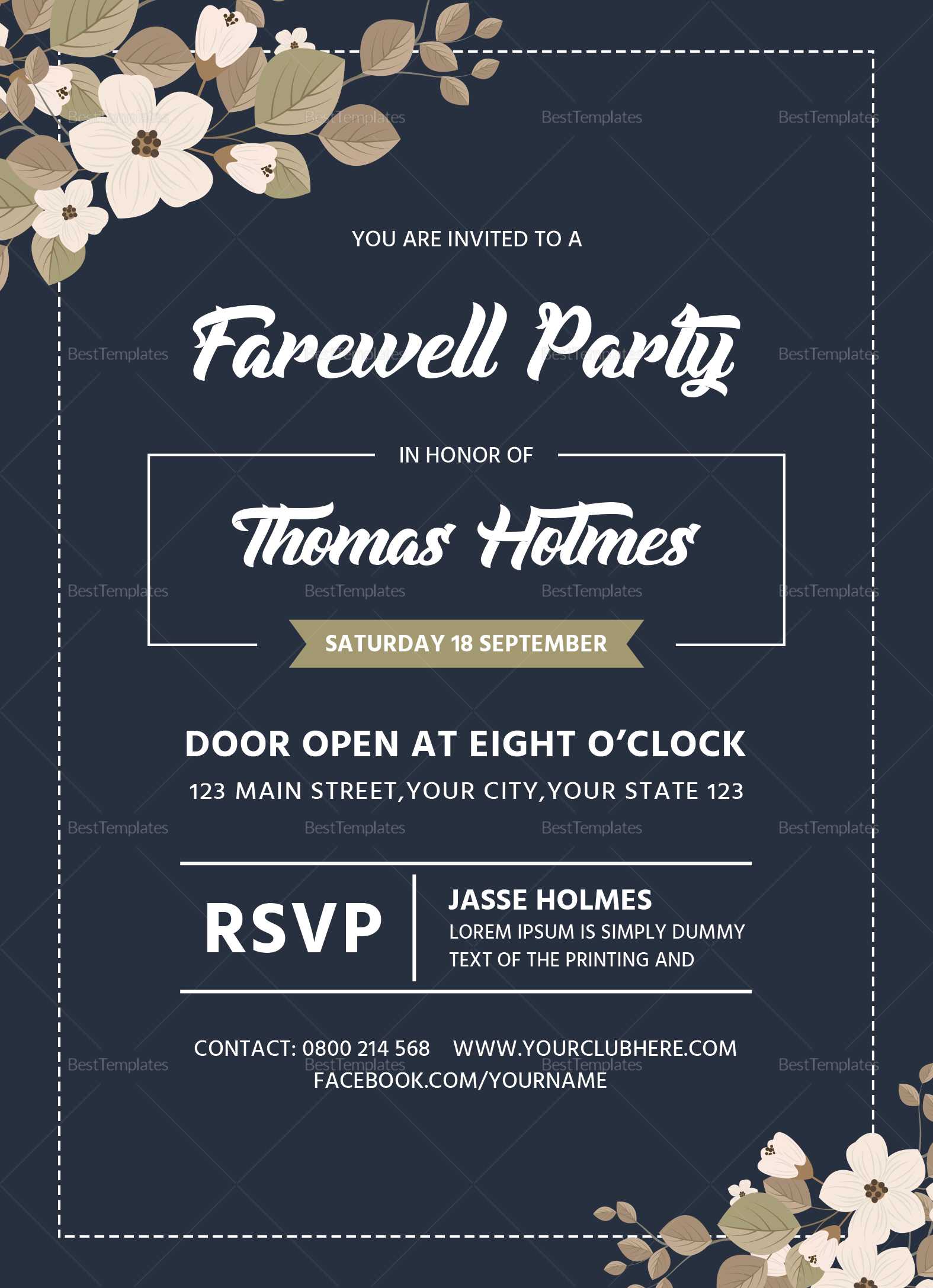 Farewell Party Invitation Card Template For Farewell Invitation Card Template