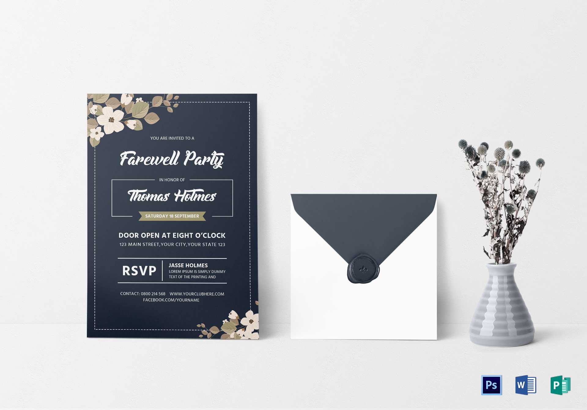 Farewell Party Invitation Card Template Regarding Farewell Inside Farewell Invitation Card Template