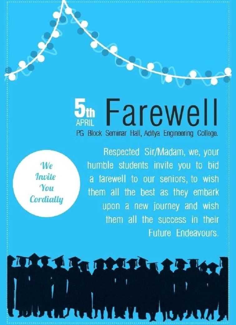 Farewell Party Invitation Flyer Template In 2019 | Farewell In Seminar Invitation Card Template