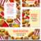 Fast Food American Restaurant Banner Template Set Inside Food Banner Template