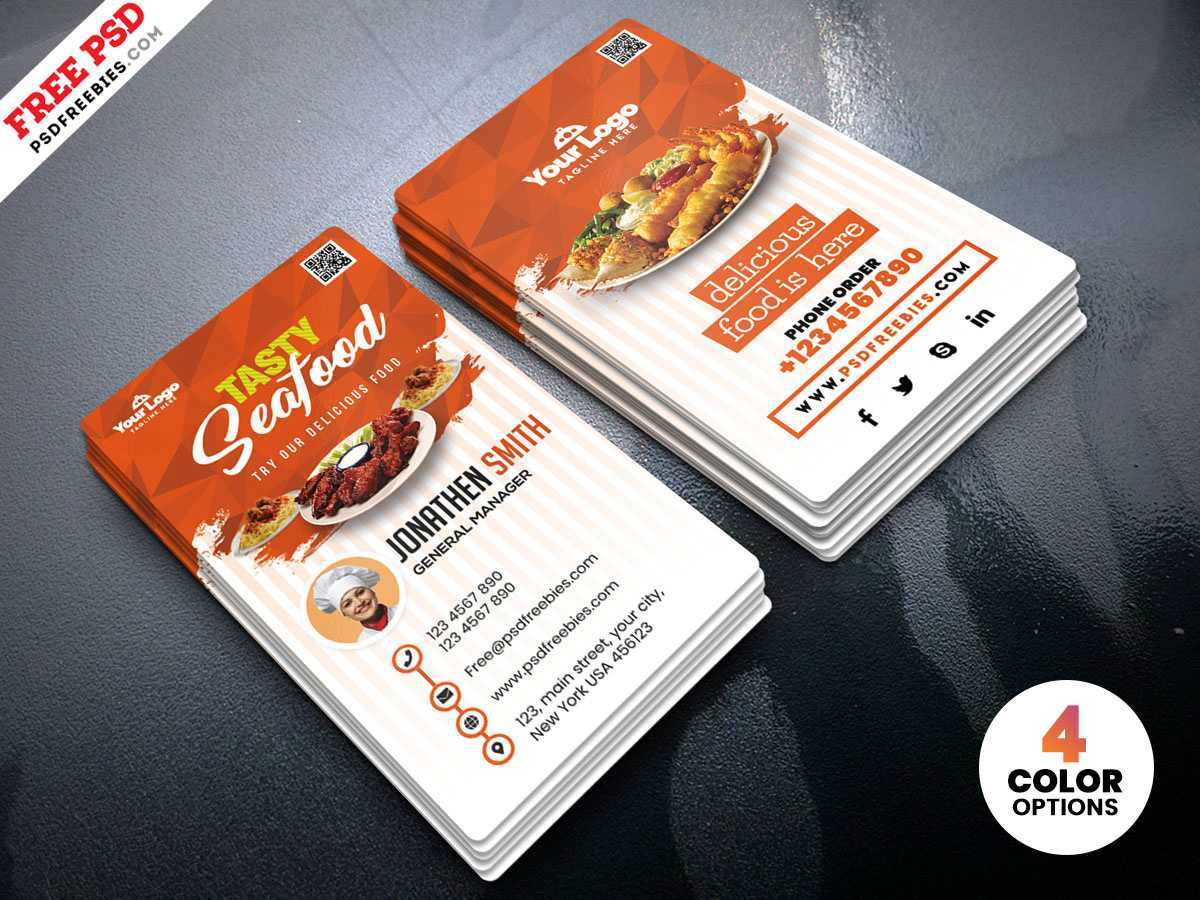Fast Food Restaurant Business Card Psdpsd Freebies On With Regard To Food Business Cards Templates Free
