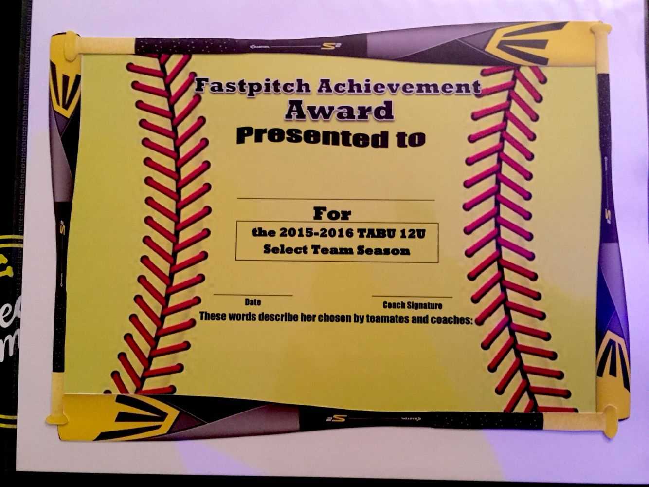 Fastpitch/softball Awards Certificate. | Girls Softball Pertaining To Softball Award Certificate Template