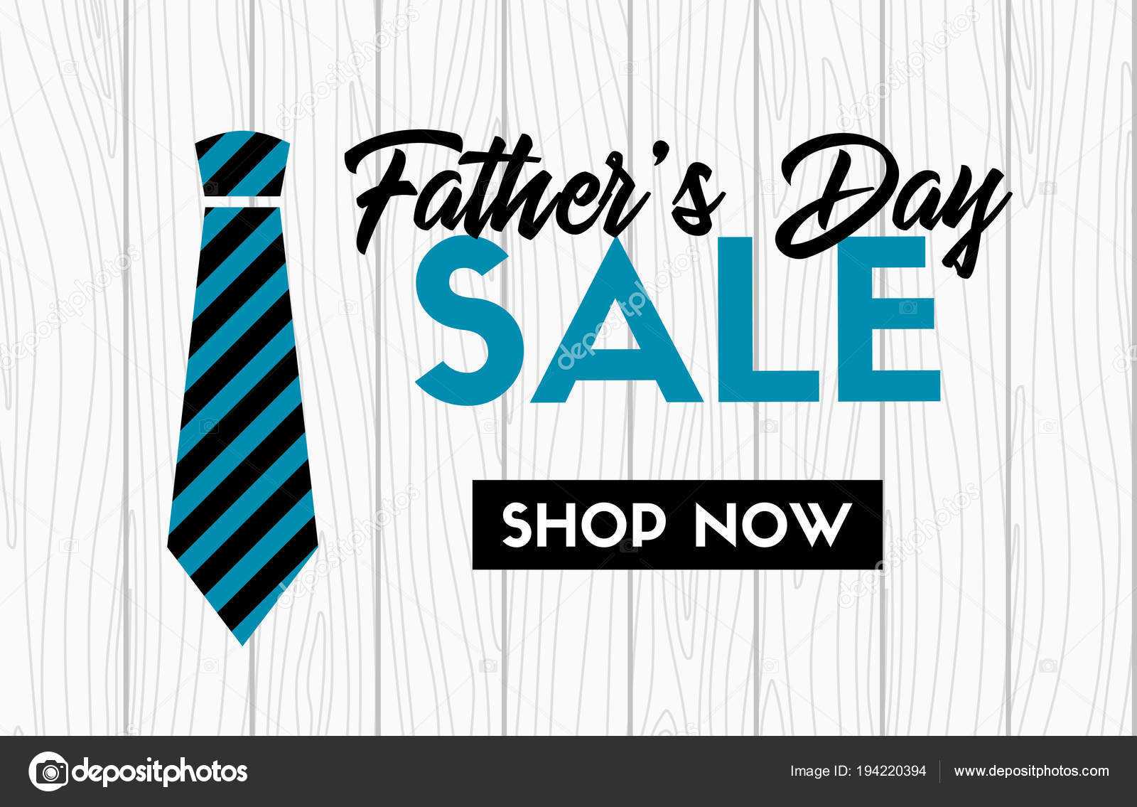 Fathers Day Sale Vector Banner With Necktie. Web Promotional With Tie Banner Template