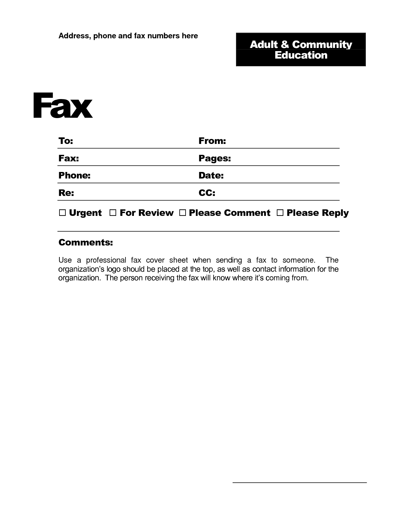 Fax Template Word 2010 - Free Download Regarding Fax Template Word 2010