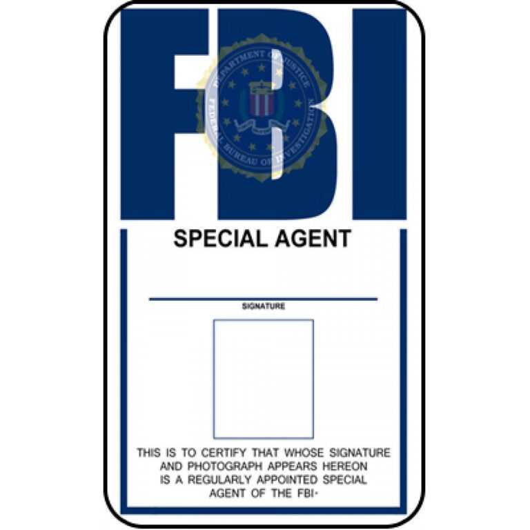 Fbi Id Template Fbi Identification Card In 2019 Card Maker Pertaining