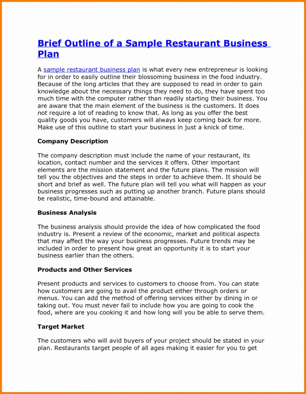 Feasibility Study For Restaurant Business Pdf Plan Swot In Business Analyst Report Template