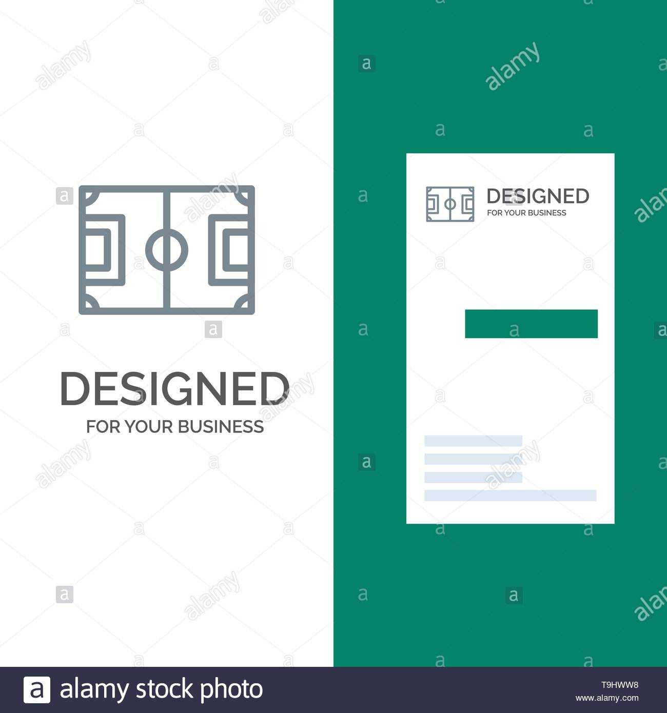 Field, Football, Game, Pitch, Soccer Grey Logo Design And With Regard To Football Referee Game Card Template