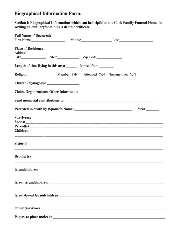 Fill In The Blank Obituary Template – Fill Online, Printable Inside Fill In The Blank Obituary Template