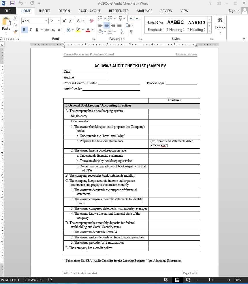 Financial Audit Checklist Template Ac1050 3 : Mughals In Information System Audit Report Template
