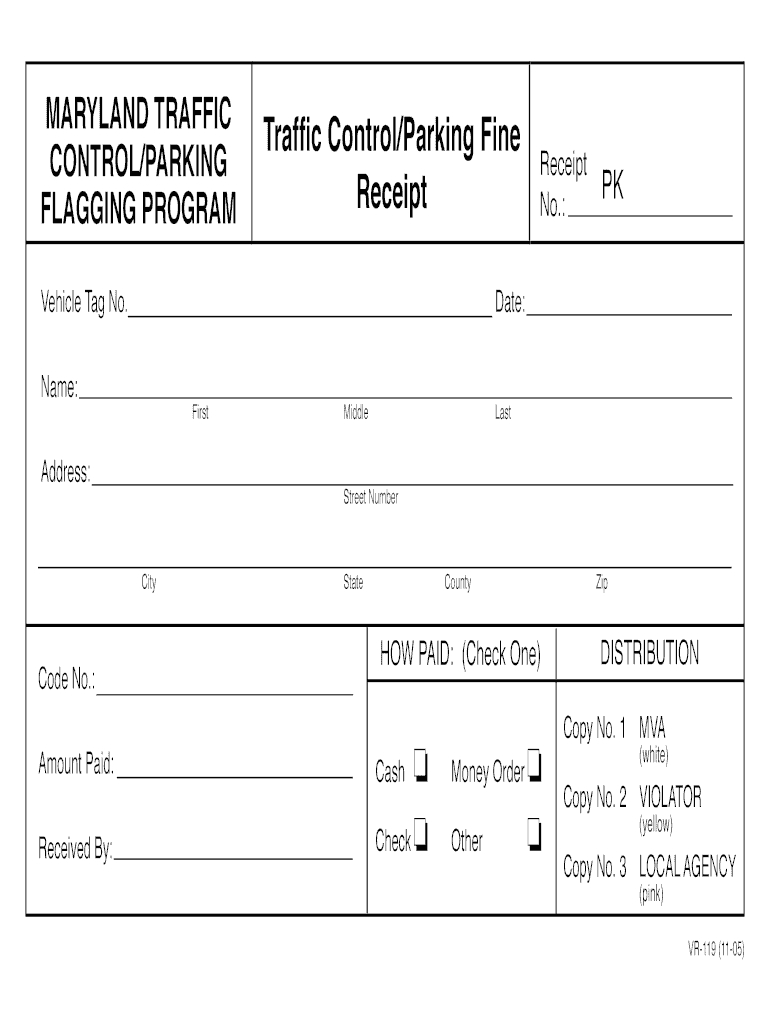 Blank Parking Ticket Template