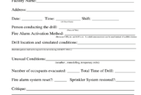 Fire Drill Report Template - Fill Online, Printable within Emergency Drill Report Template