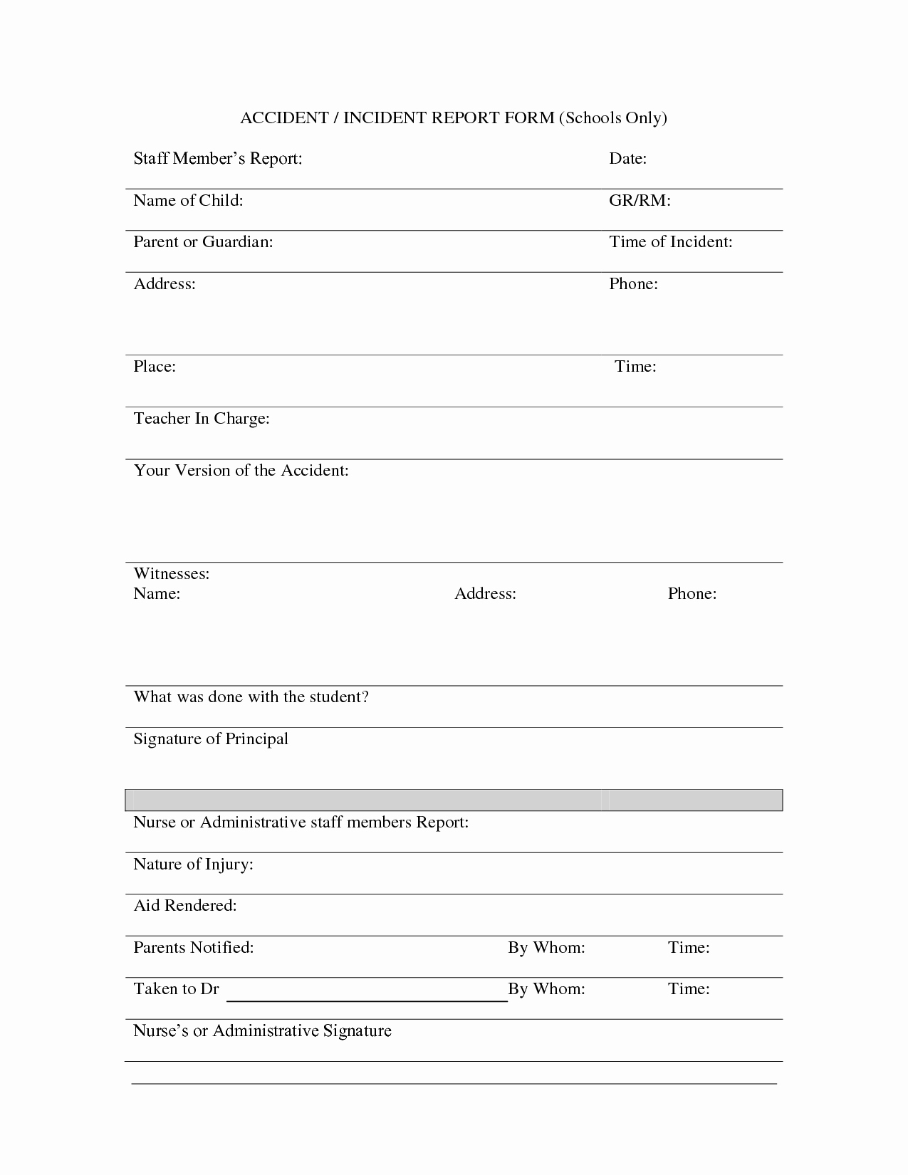 Fire Incident Report Form Doc Samples Format Sample Word Intended For School Incident Report Template