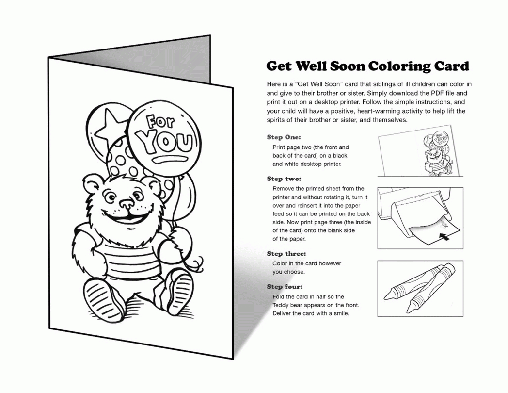 First Paper Printable Get Well Soon Cards Color Throughout Get Well Soon Card Template