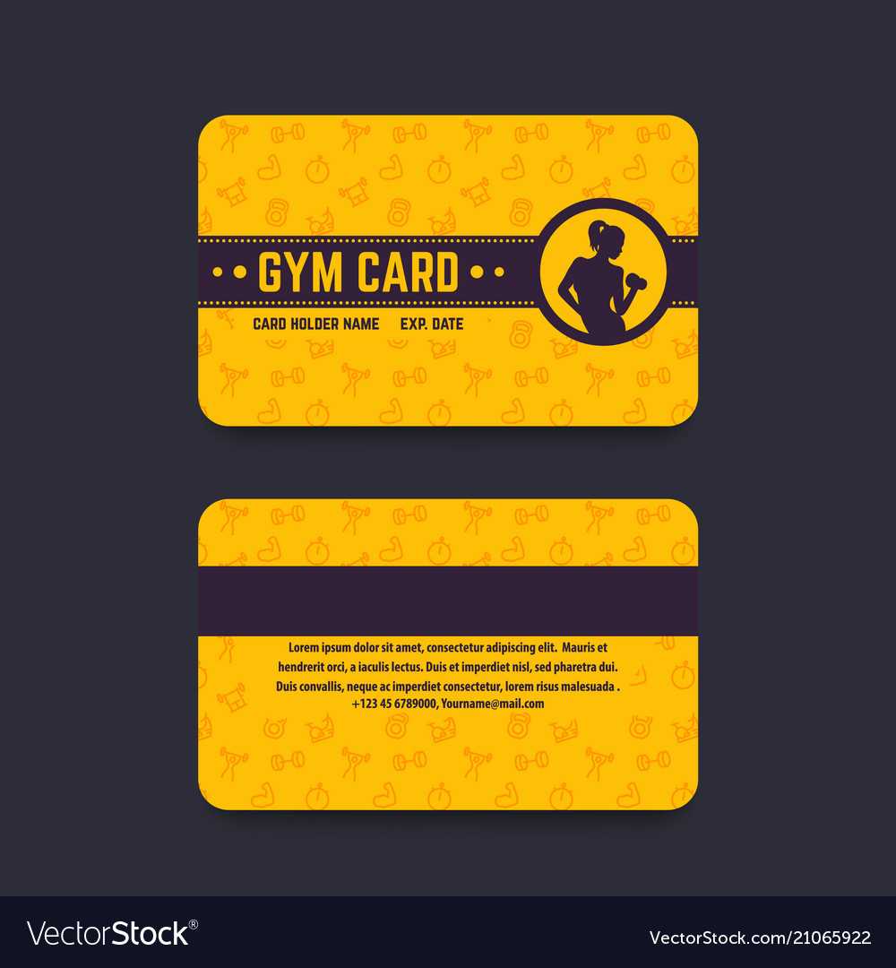 Fitness Club Gym Card Template Pertaining To Gym Membership Card Template