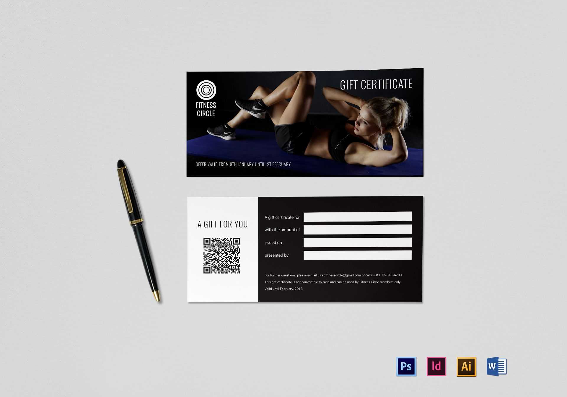 Fitness Gift Certificate Template Inside Gift Certificate Template Indesign