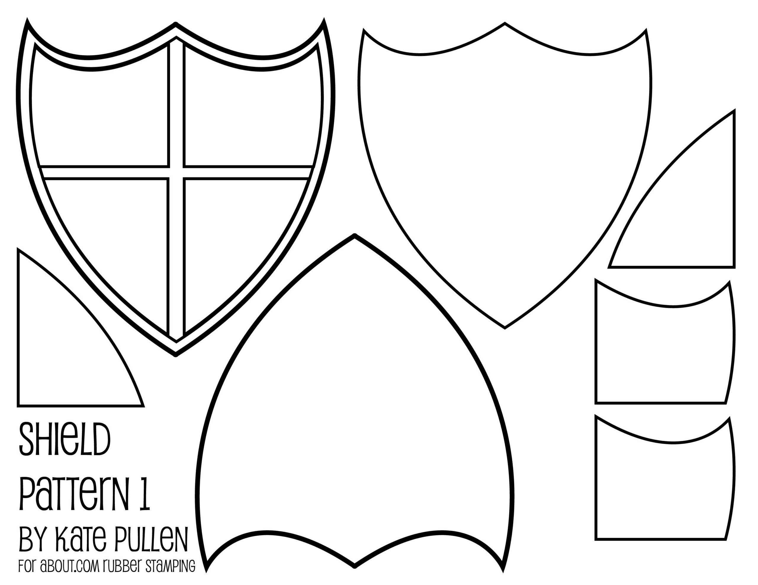 Five Free Shield Templates For Cards And Scrapbook Pages In Blank Shield Template Printable