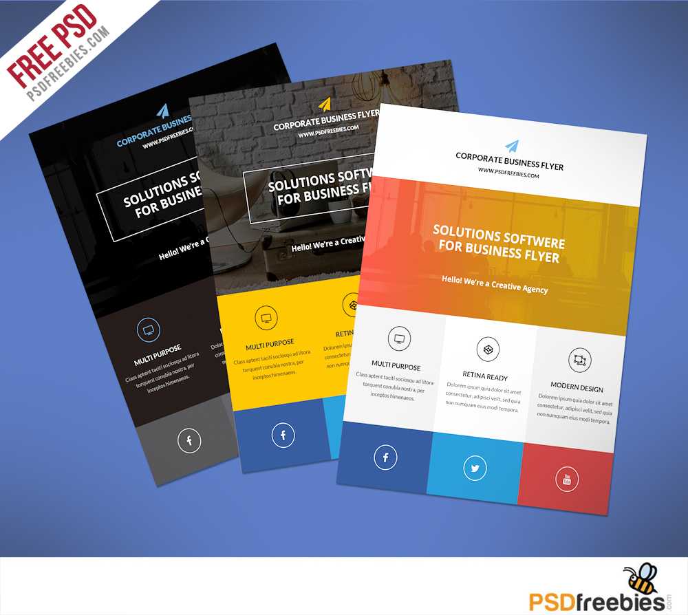 Flat Clean Corporate Business Flyer Free Psd | Psdfreebies Regarding Cleaning Brochure Templates Free