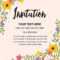Floral Anniversary Party Invitation Card Template With Regard To Template For Anniversary Card