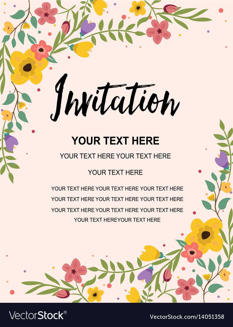 Floral Anniversary Party Invitation Card Template With Regard To Template For Anniversary Card