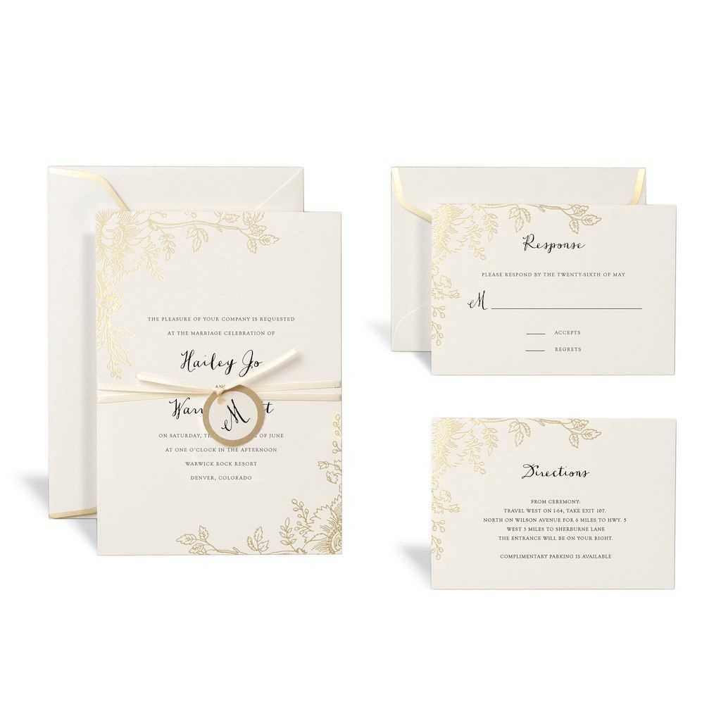 Floral Gold Wedding Invitation Kitcelebrate It With Celebrate It Templates Place Cards