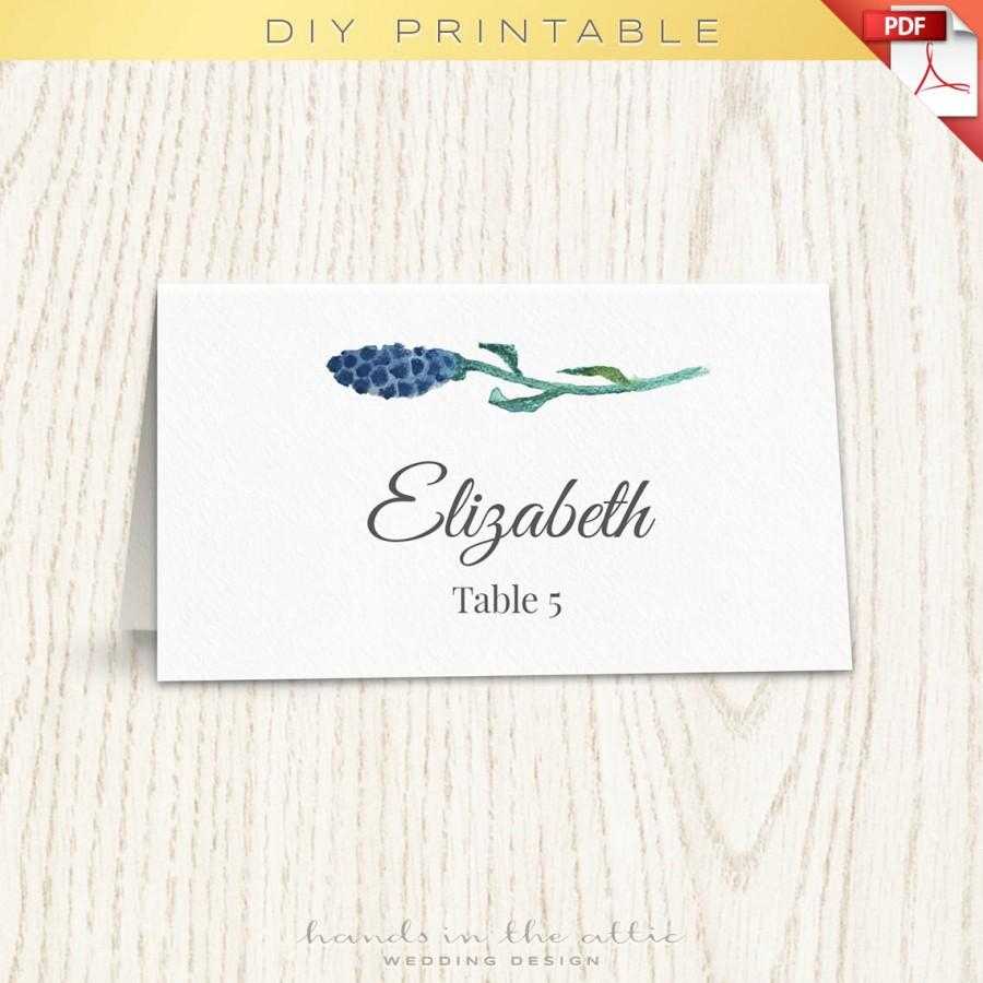 Floral Wedding Placecard Template, Printable Escort Cards Regarding Printable Escort Cards Template